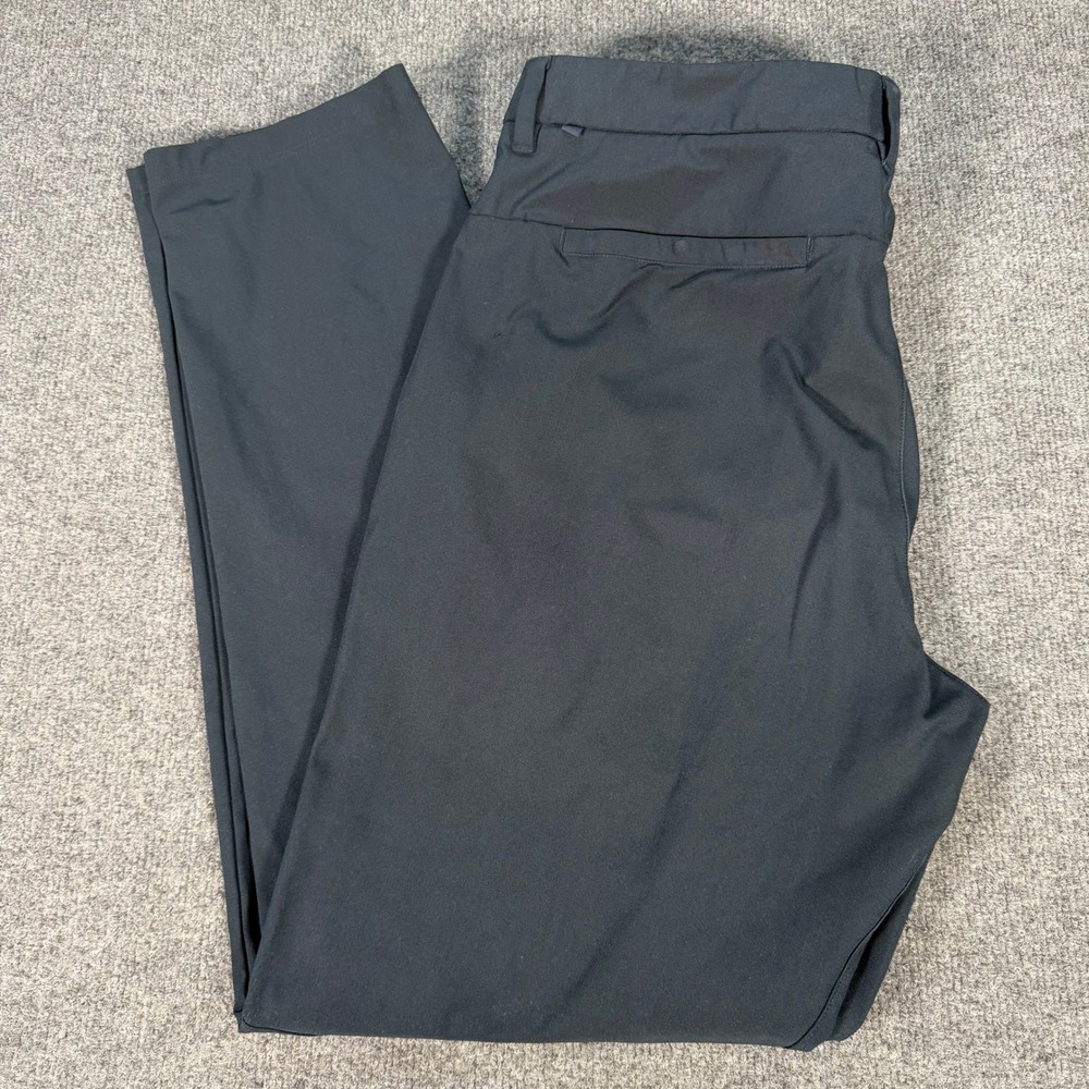 CRZ YOGA Mens Golf Pants 36W Black Straight Leg Performance Stretch #4217